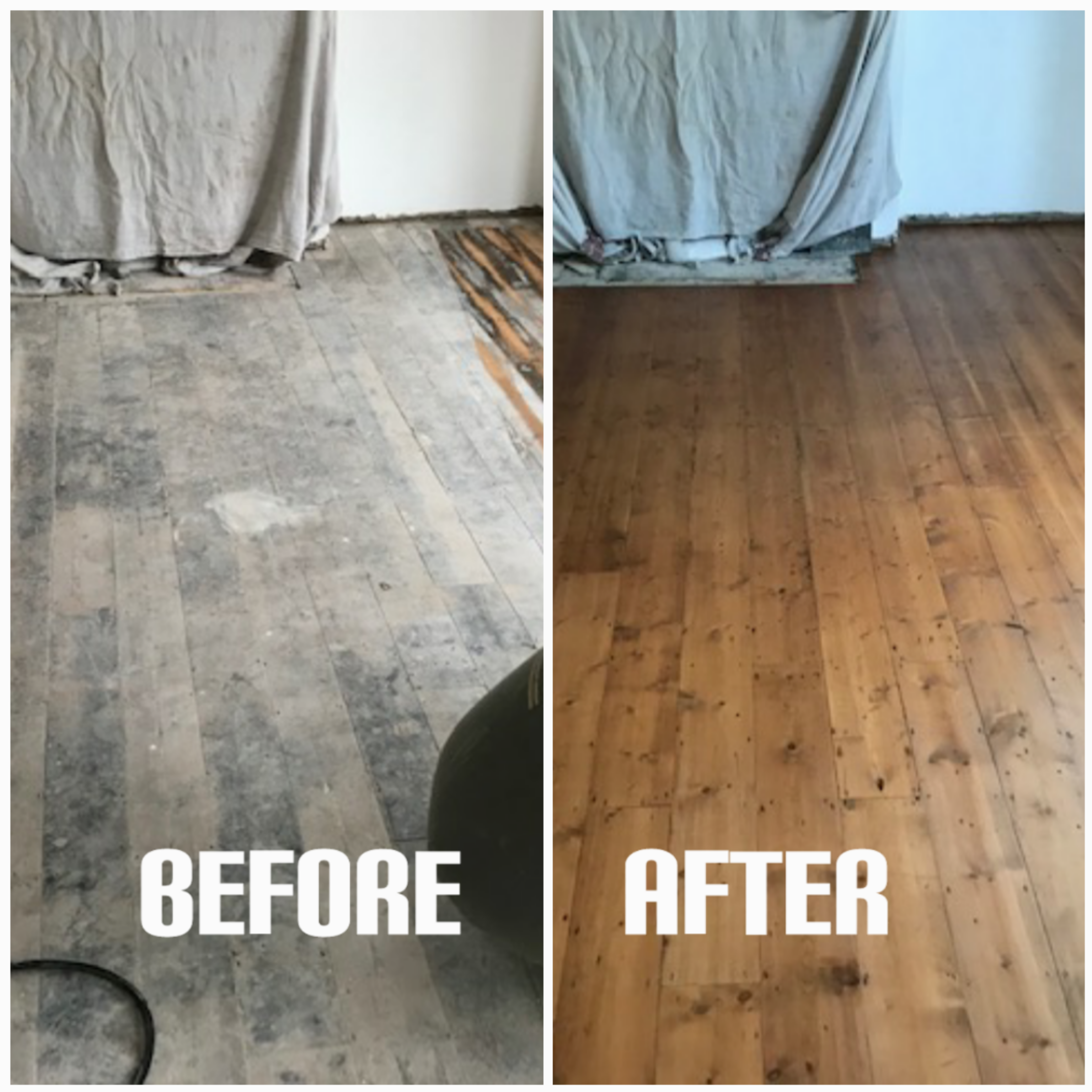 Hardwood floorboards recycling and colour change