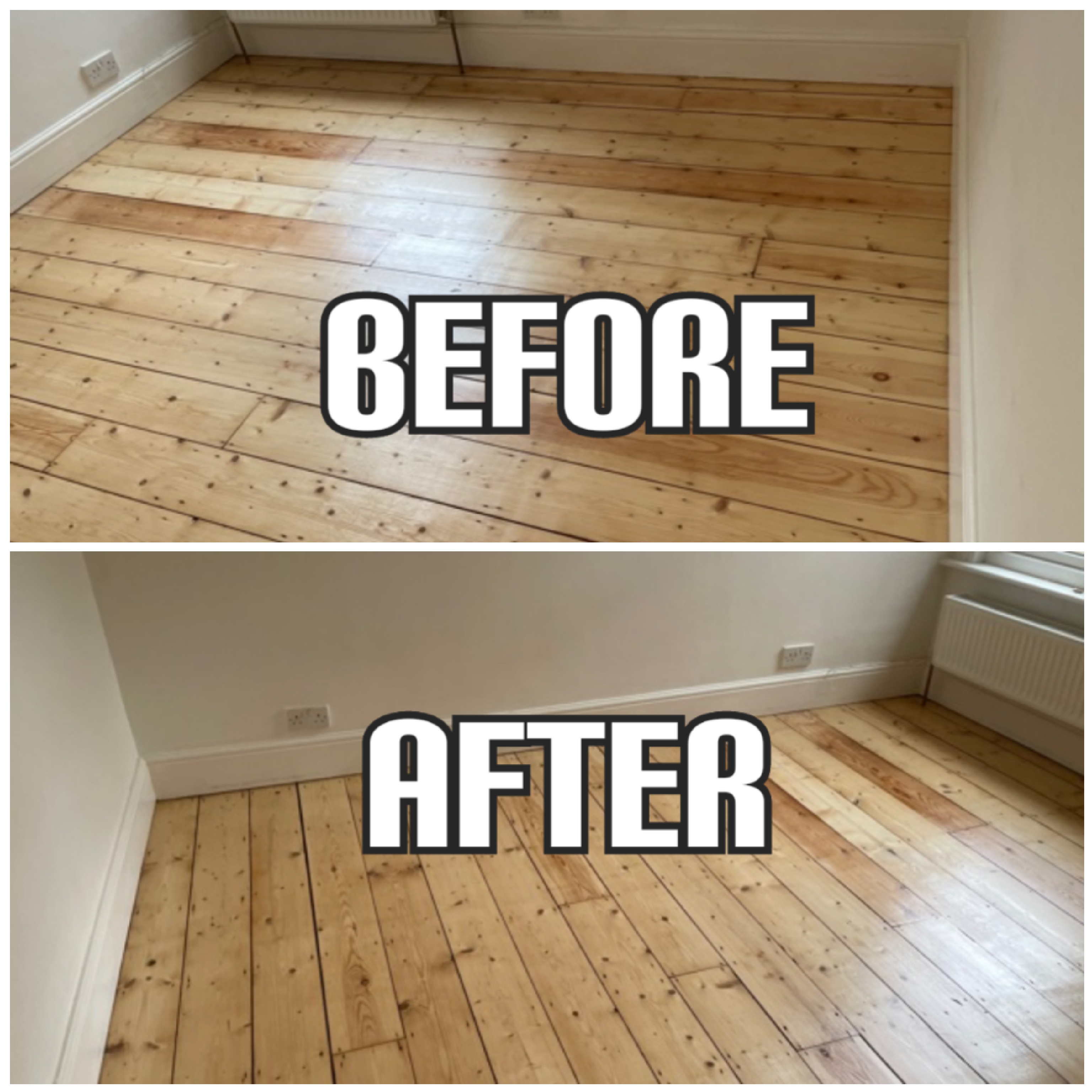 before and after bedroom floor maintenance and polishing in a house, Mayfair