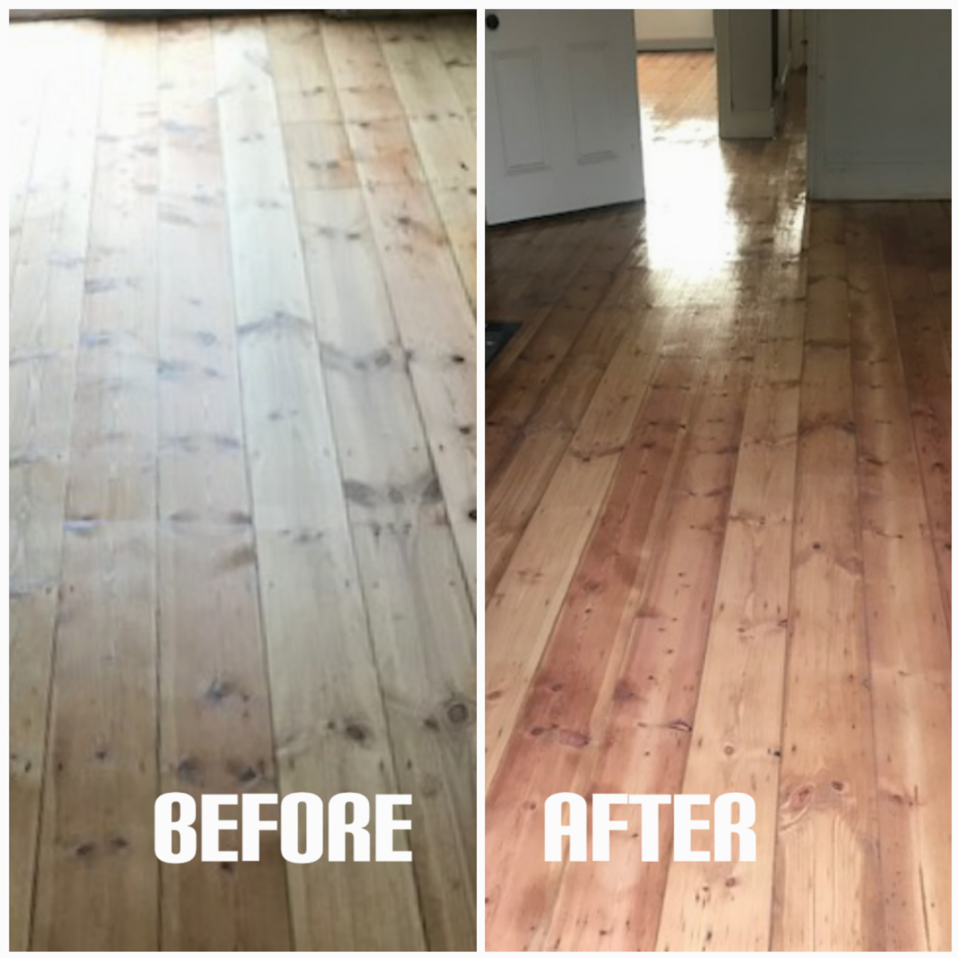 Hardwood floorboards reclaiming and gap filling - Reigate