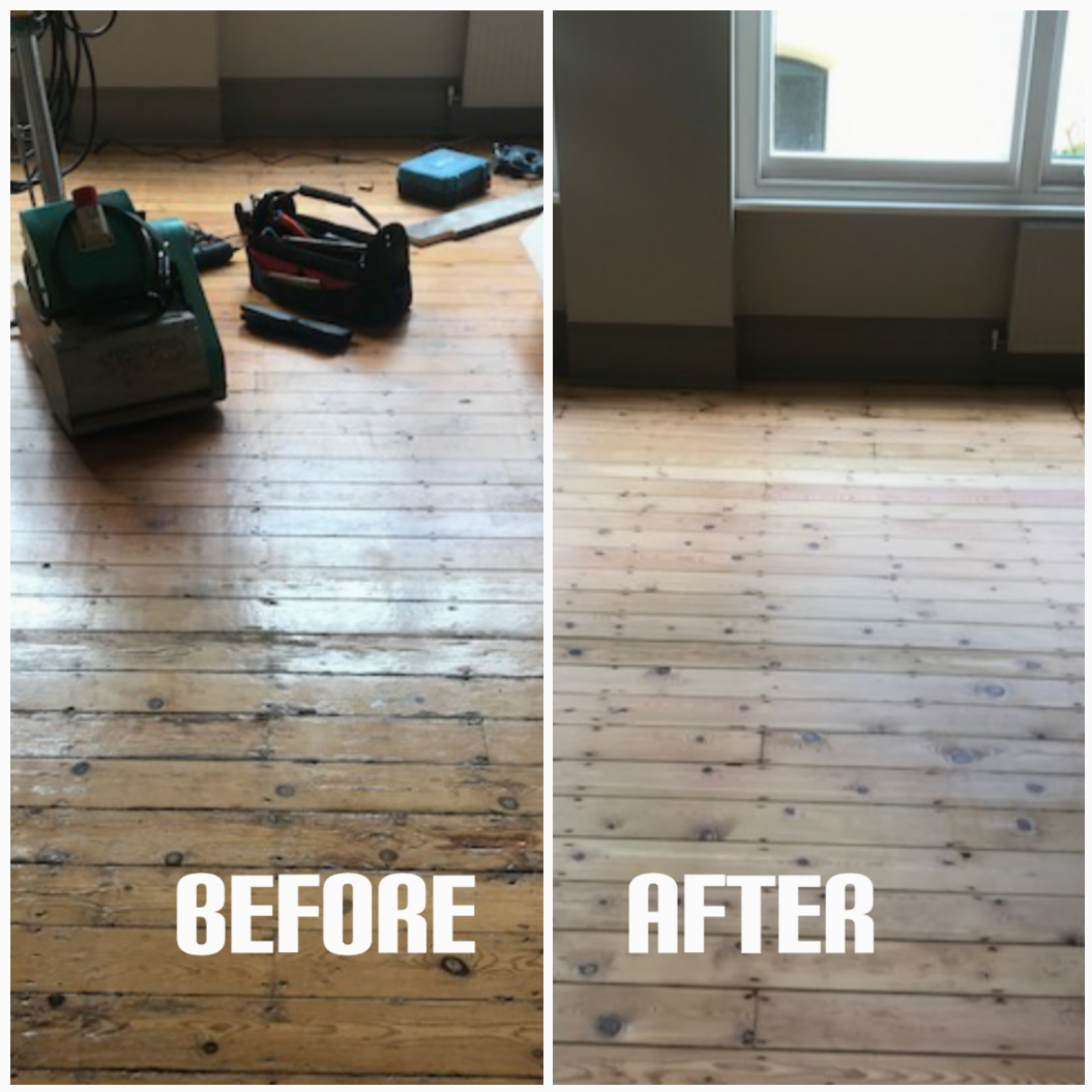 Hardwood repair and staining - apartment, Oxford street