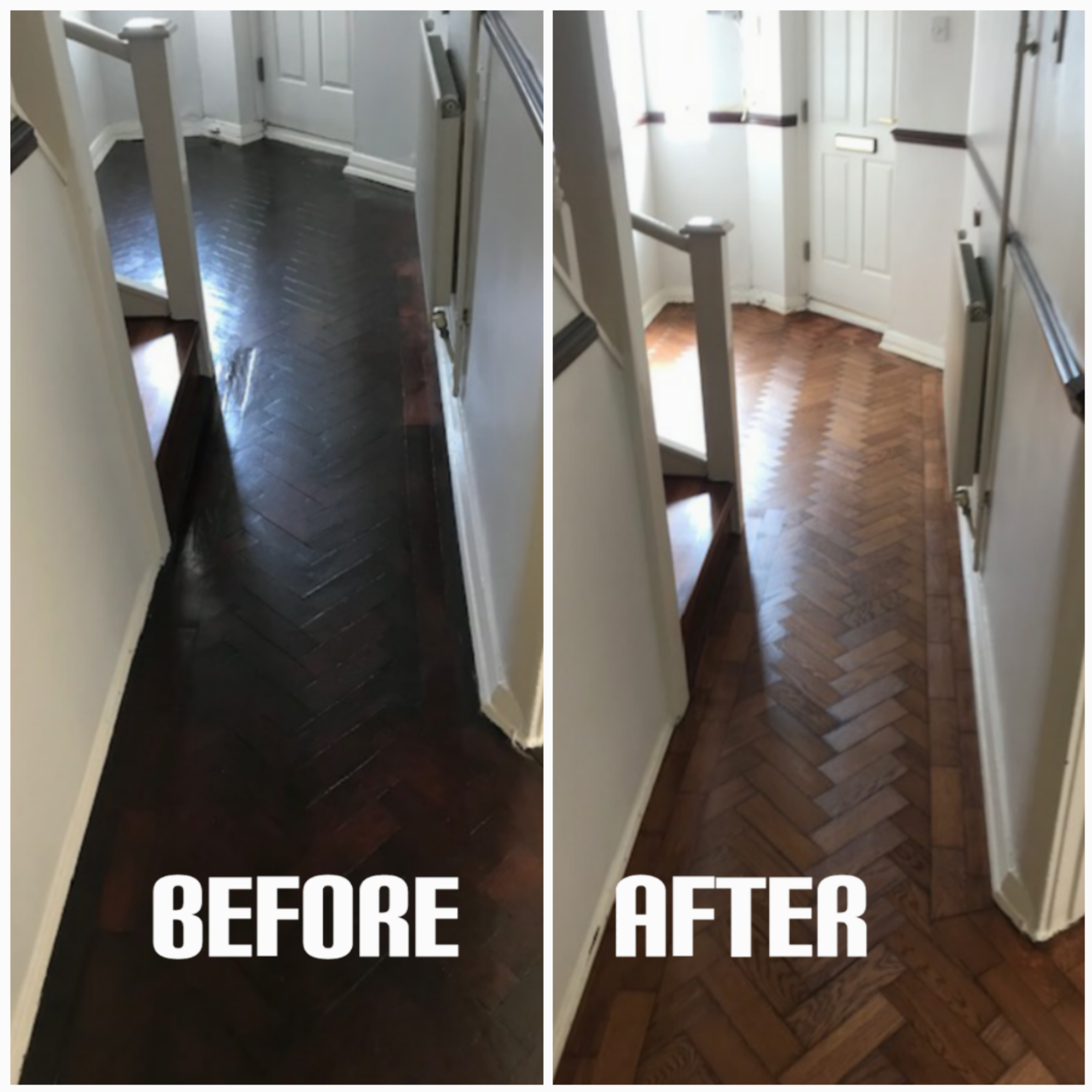 Parquet colour change and heavy-lacquer sealing - Dorking