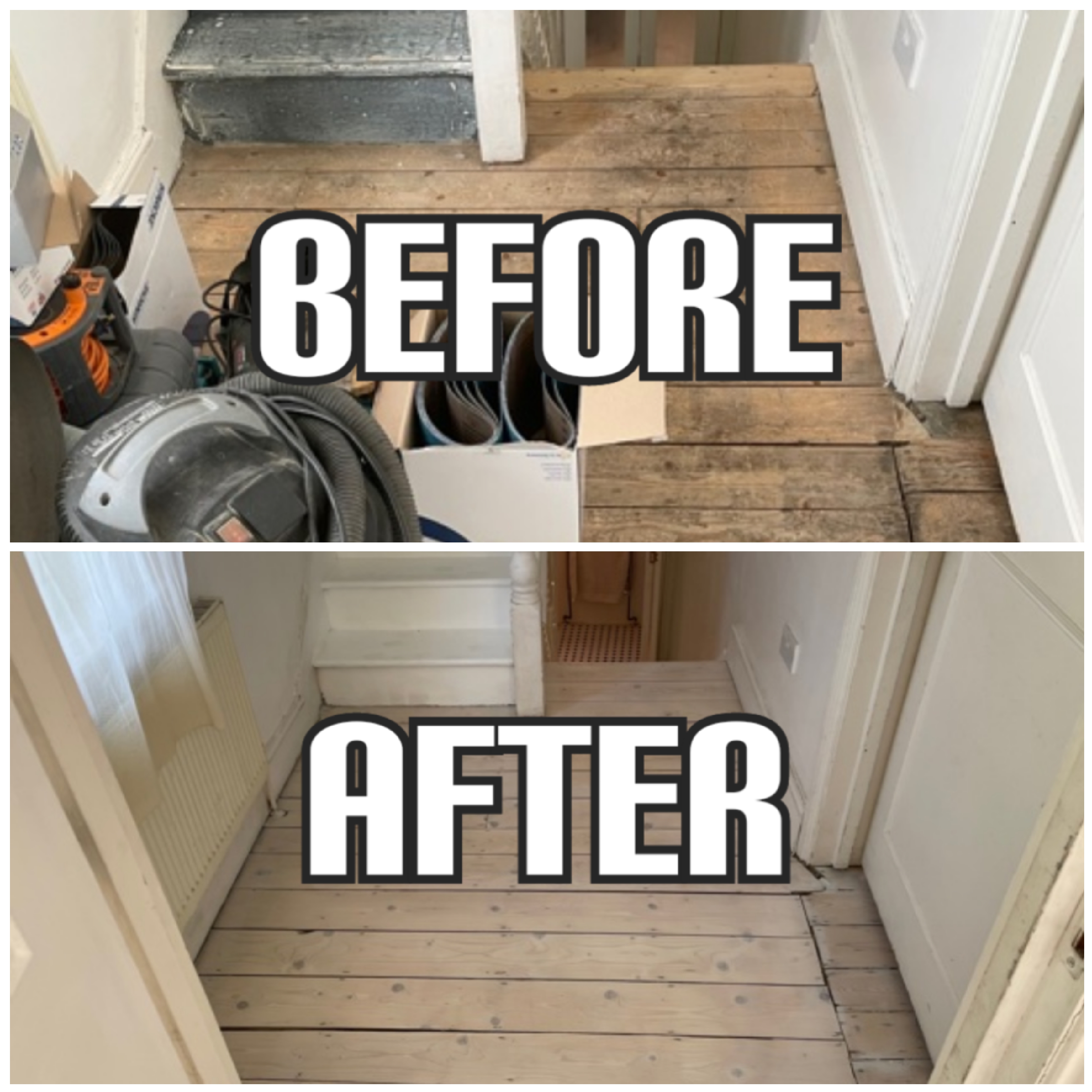 before and after stairs restoration in Seven Sisters