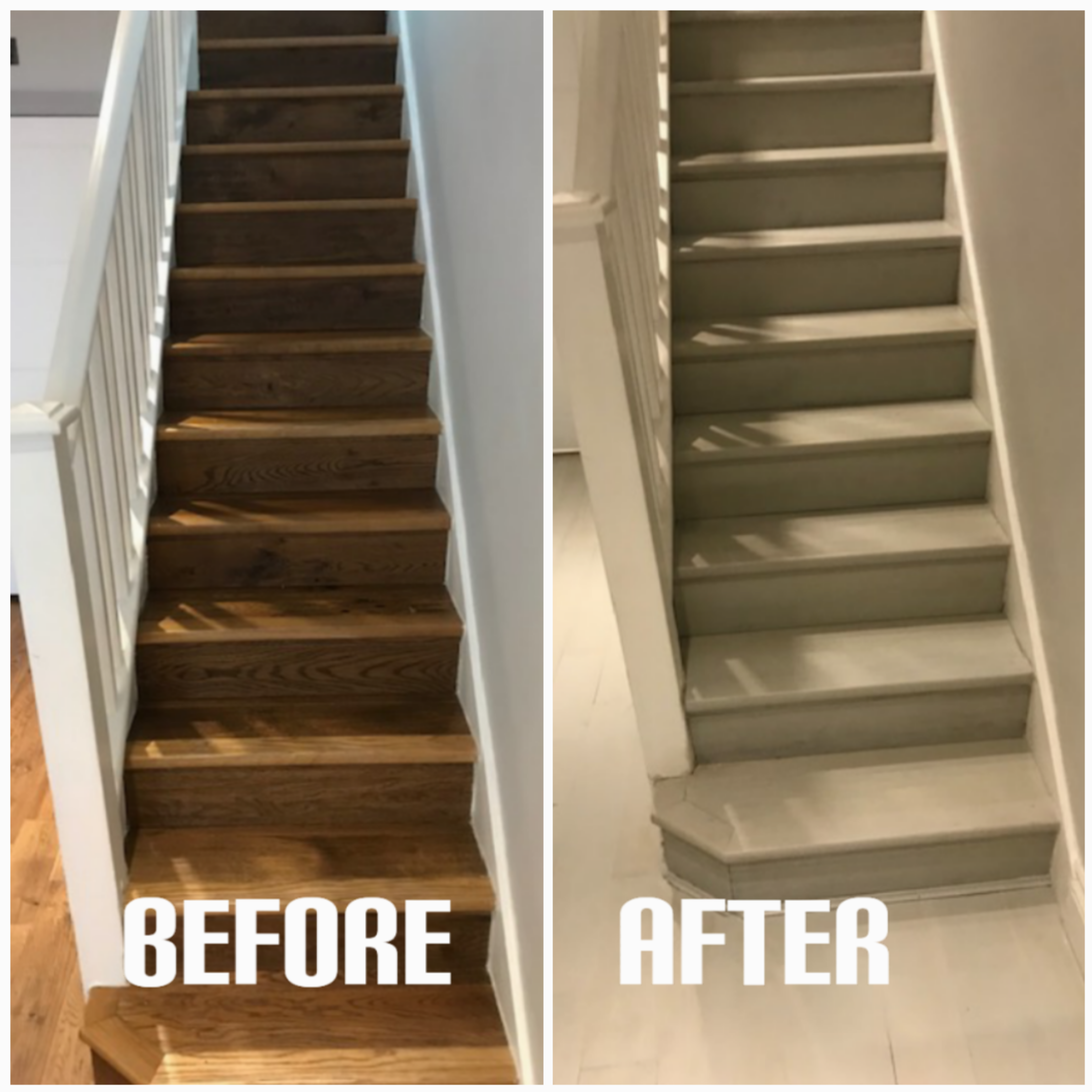 Stairs sanding and nailing - house, Thornton