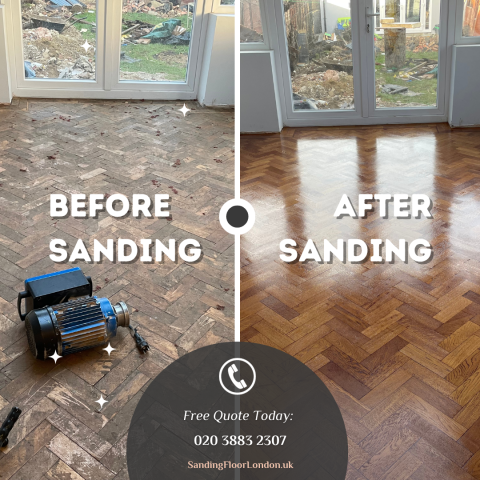 herringbone floor sanding Kensington
