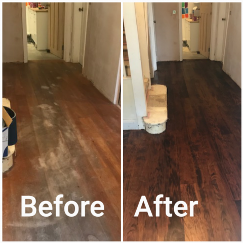 Hardwood surface improvement and staining - house, Peckham