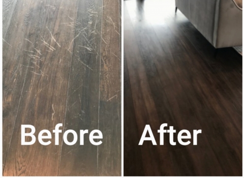 Before and After Light sanding and floor scratches removal, Victoria Station