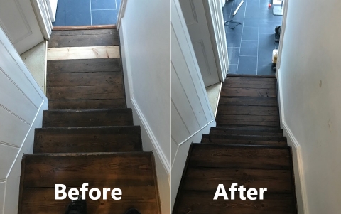 Stairs restoration and matt finishing - house, Streatham