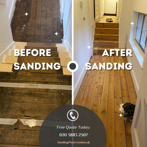 Expert floor sanding of hardwood floorboards, Lambeth