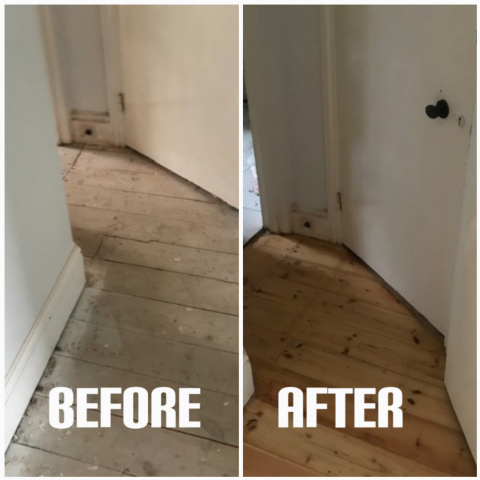 Floorboards style change - hallway, Reigate