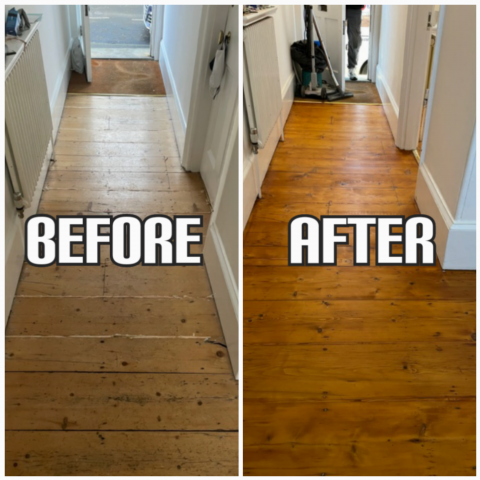 Hardwood replacement and surface refurbishment - hallway, Hackney