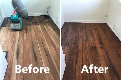 Hardwood staining and polishing - apartment, Islington
