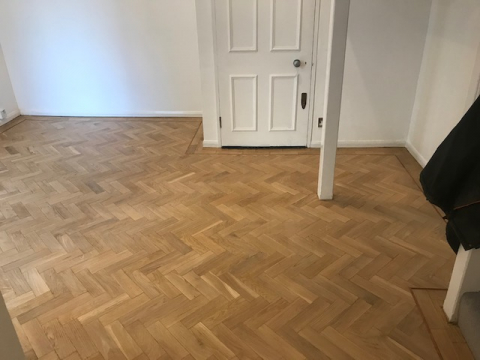 Herringbone floor restoration, Streatham