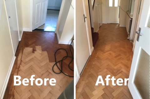 Parquet refurbishment - house, Camden
