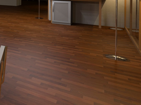 Solid wood floorboards glue-down fitting - hall, Brockley