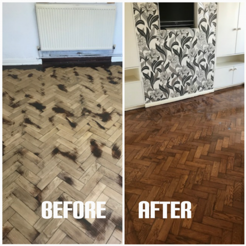 Parquet rotten floorboards recovery - house, Dorking