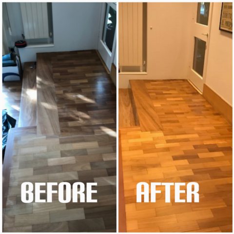 Amber colour staining - apartment, Croydon