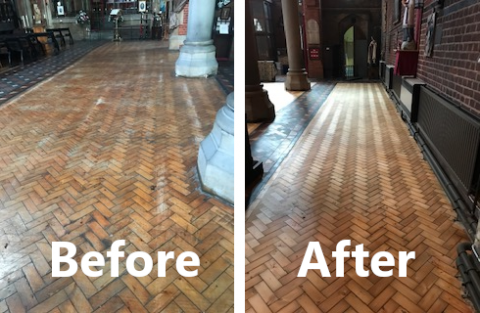 Restoration with sanding and finishing with heavy traffic lacquer - Church, East London