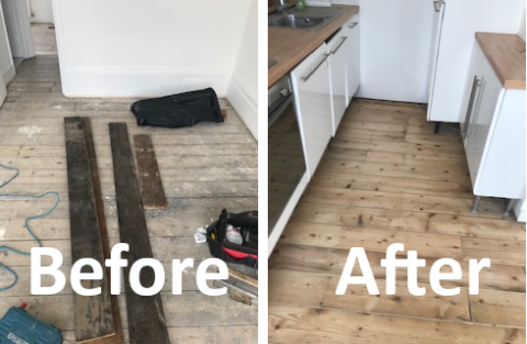 Reclaiming and repairs - kitchen, Fulham