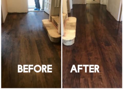 Light sanding and buffing - hallway, Islington