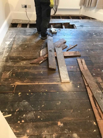 Wood Floor Service in Action