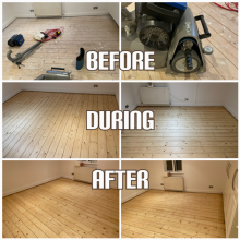 Floor Sanding and finishing of pine floorboards, Lewisham