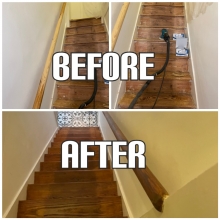 before and after stairs sanding in a house, Kensington