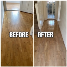 before and after solid wood light sanding and finishing with eco materials