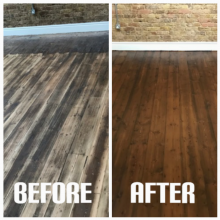 Commercial floor restoration and staining - restaurant, Richmond