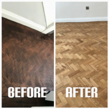Parquet renovation and buffing - apartment, Hounslow