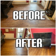 before and after luxury floor sanding in Westminster