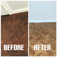 Parquet floor sanding and finishing services, Hounslow