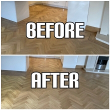 before and after Parquet restoration in West Ham