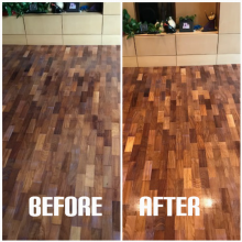 Solid wood floorboards surface restoration - apartment, Croydon